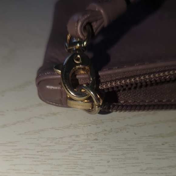 Coccinelle Purple Taupe Leather Wristlet - Picture 7 of 8